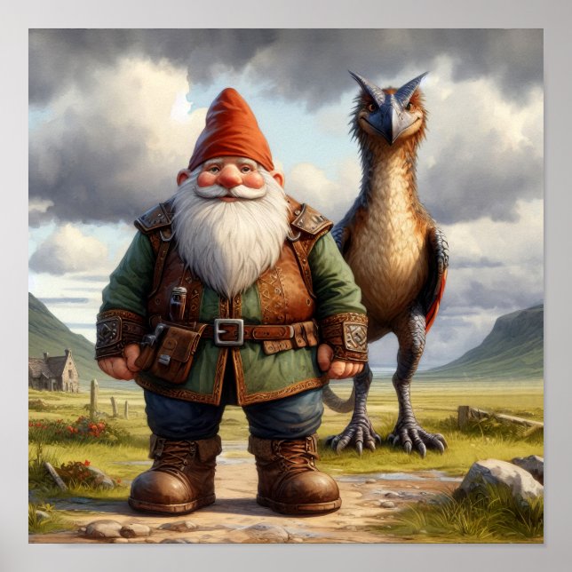 Un guerrier nome Poster avec son dragon (Devant)