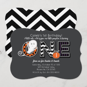 Un Halloween automne 1er anniversaire Invitation d