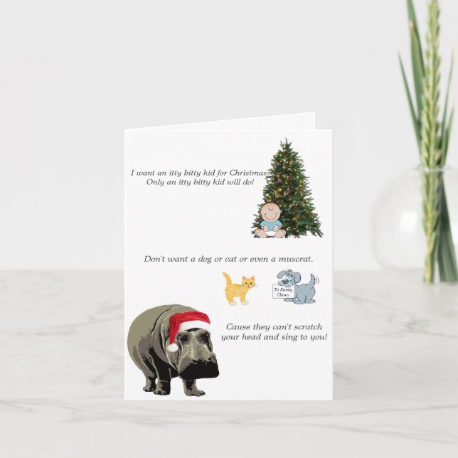 Un hippo amusant veut une petite carte enfant pour (Devant)