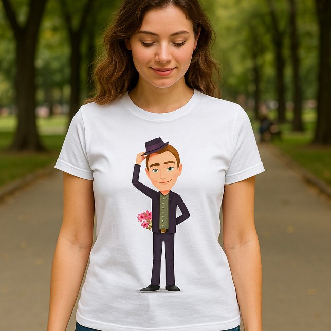 Un Homme Avec Fleurs Femme T-Shirt (Créateur téléchargé)