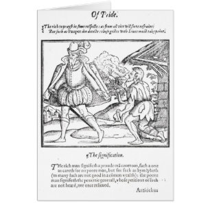 Un homme riche jette un mendiant en lambeaux