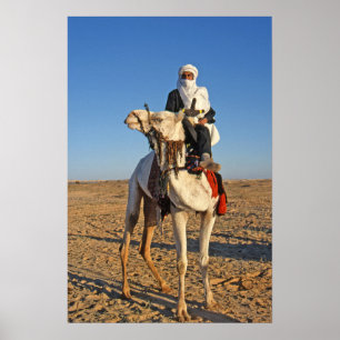 Un homme sur une affiche de chameau