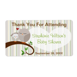 Un Hoot D'Un Baby shower Étiquette De Faveur Neutr