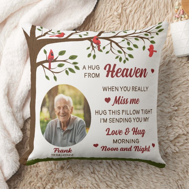 Un Hug Du Ciel Coussin Photo Personnalisé (Couverture)