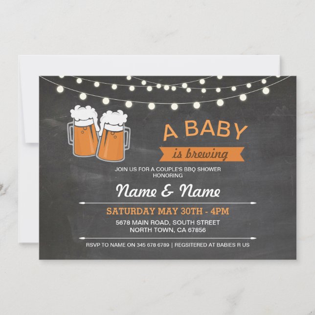 Un invitation de craie de lumières de bières de (Devant)