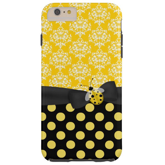 Un joli coque Ladybug jaune 6 Plus (Dos)