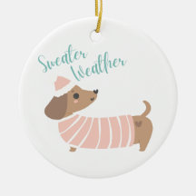 Un joli ornement avec Wiener Dog dans un Sweater