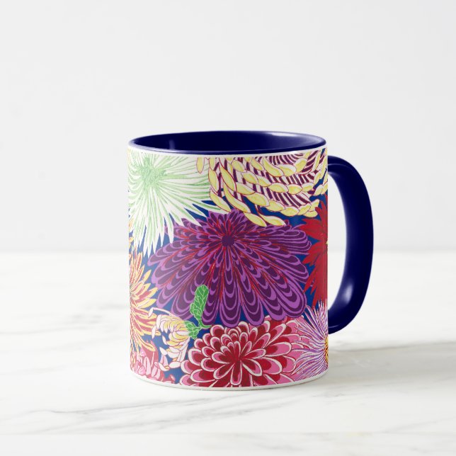 Un joli Philip Jacobs Tissu Chrysanthemum Mug (Devant droit)