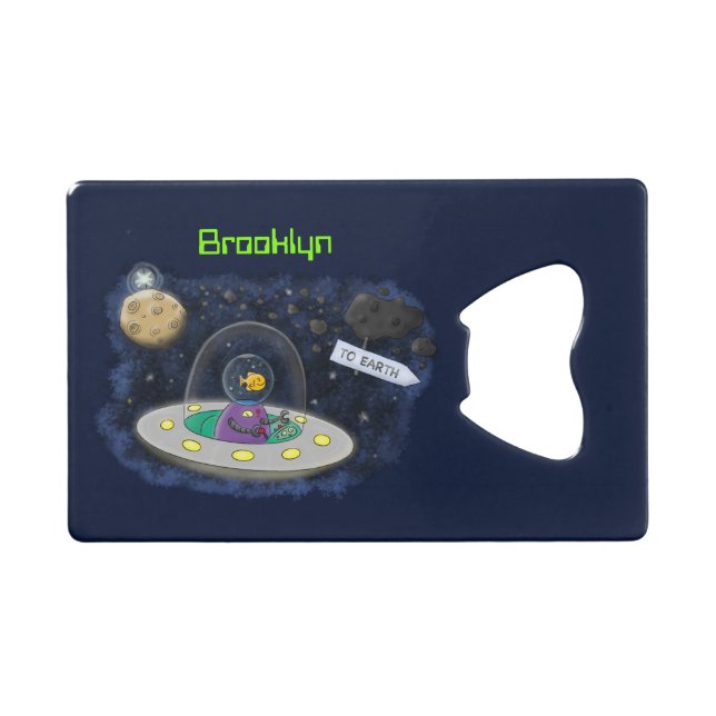 Un joli poisson heureux dans l'espace dessin animé (Devant (Horizontal))