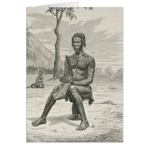 Un joueur de harpe des Azandeh ou Nyam-Nyams