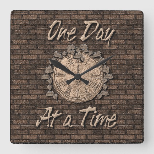 Un Jour À La Fois Citation Slogan Horloge Vins bri (Recto)
