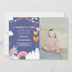 Un jour magique Unicorn Anniversaire Invitations a