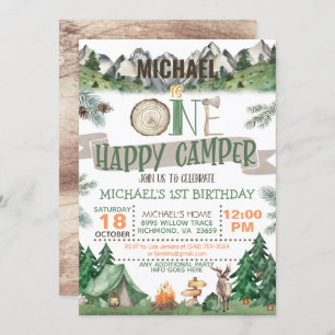 Un Joyeux Camper Invitation Anniversaire
