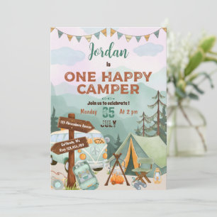 Un Joyeux Camper Invitation Anniversaire