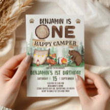 Un Joyeux Camper Invitation Camping Anniversaire