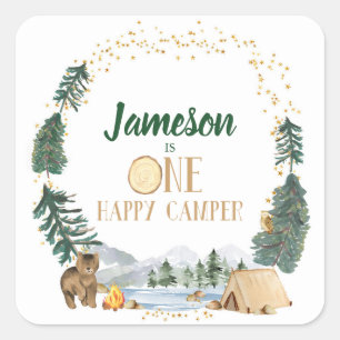 Un joyeux Camper Stickers de fête d'anniversaire
