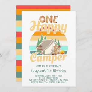 Un Joyeux Camper Woodland Invitation d'anniversair