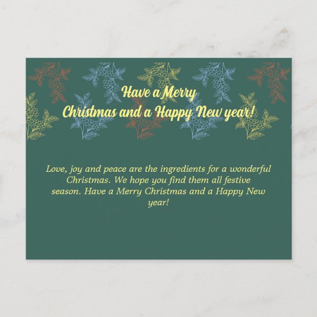 un Joyeux Noël et une Bonne Nouvelle année carte v (Devant)