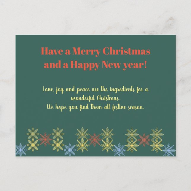 un Joyeux Noël et une Bonne Nouvelle année carte v (Devant)
