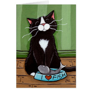 Un Kitty heureux - carte d'art de chat
