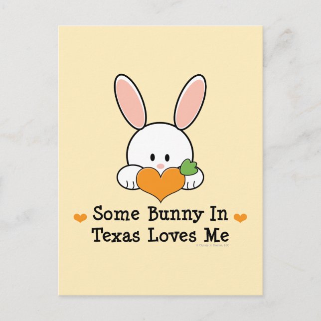 Un Lapin Au Texas M'Aime Carte Postale (Devant)