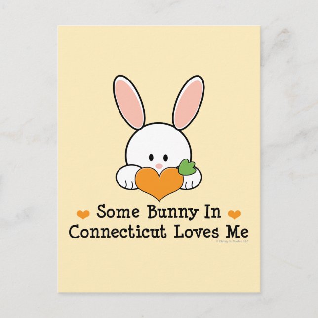 Un Lapin Dans Le Connecticut M'Aime Carte Postale (Devant)