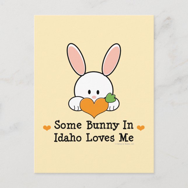 Un Lapin Dans L'Idaho M'Aime Carte Postale (Devant)