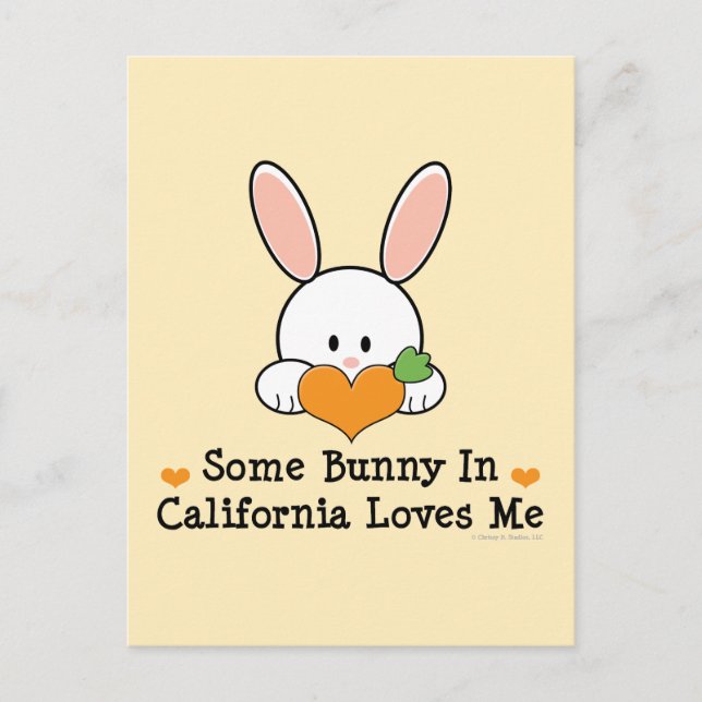 Un Lapin En Californie M'Aime Carte Postale (Devant)