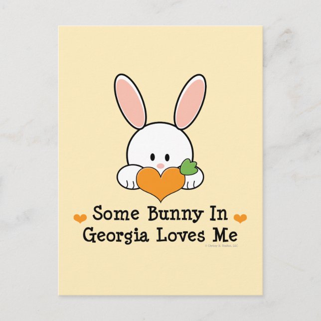 Un Lapin En Géorgie M'Aime Carte Postale (Devant)