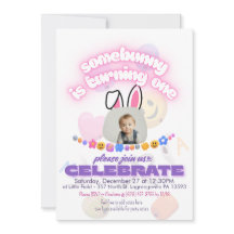Un lapin en tourne un ! Invitations du premier ann