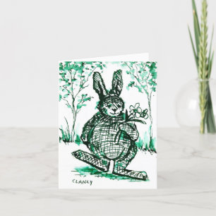 Un lapin est ravi de vous connaître carte