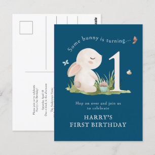 Un lapin est une invitation d'un bleu 1er annivers