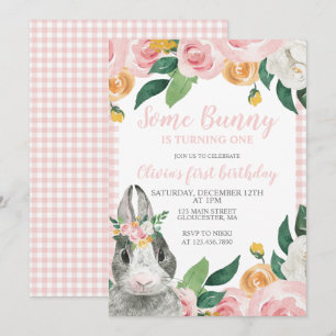 Un lapin est une première invitation d'anniversair