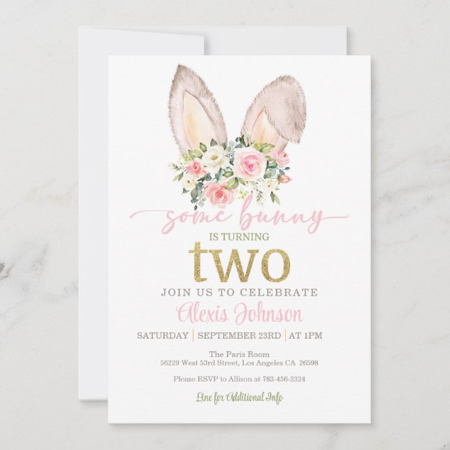 Un lapin fait deux invitations - Des oreilles de l (Devant)