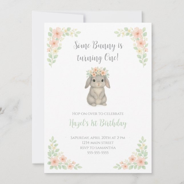 Un lapin fait une invitation d'anniversaire (Devant)