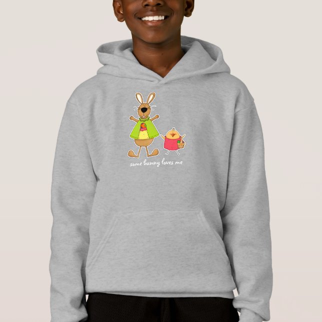 Un Lapin M'Aime. Sweat - shirt à capuche de Pâques (Devant)