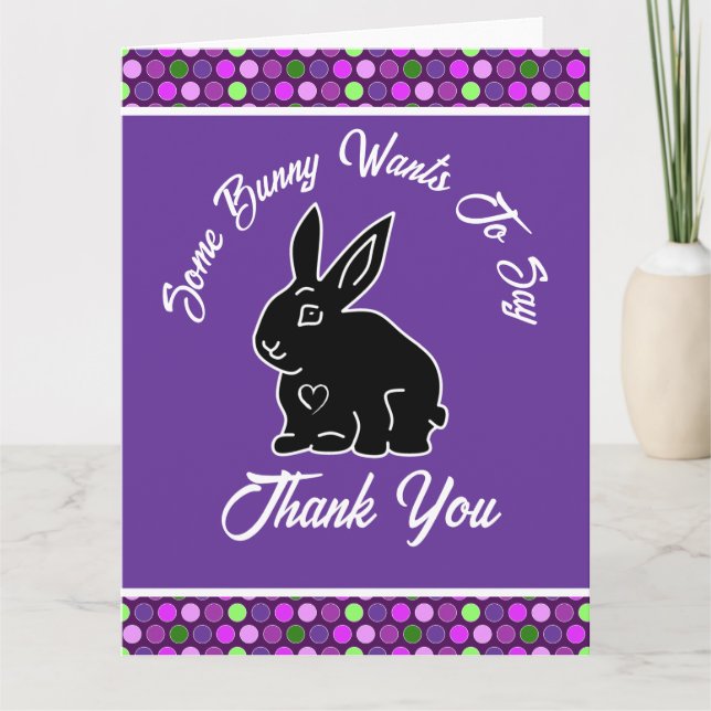 Un lapin veut dire Merci Lilac Pois (Devant)