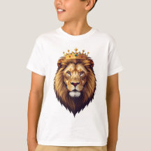 "Un lion portant un T-shirt Enfants à couronne dor