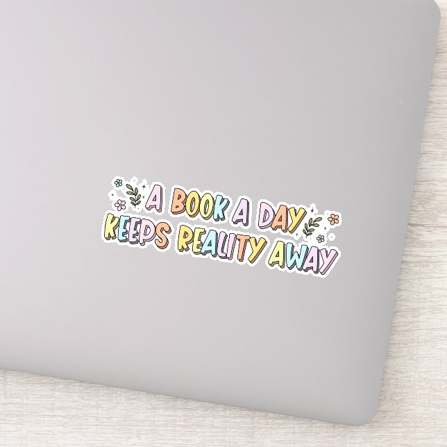 Un livre par jour garde la réalité loin le Sticker (Détail)