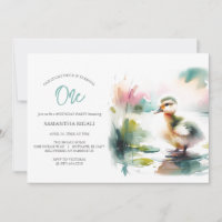 Un Lucky Duck Boy 1er Anniversaire Invitations