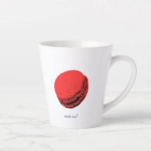 un macaron fraise par jour! latte mug