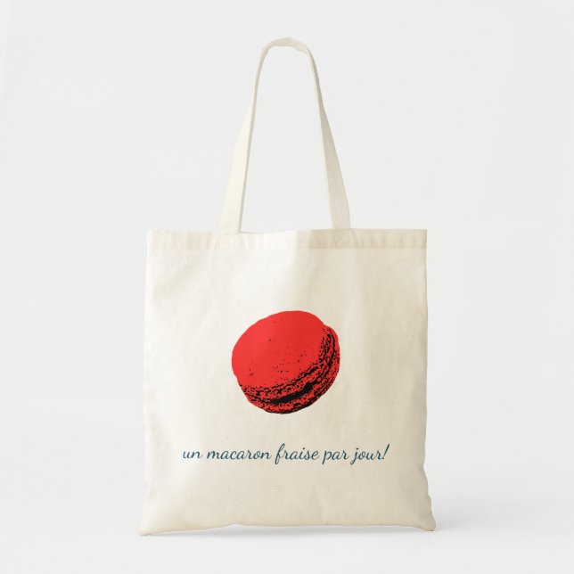 un macaron fraise par jour! tote bag (Front)