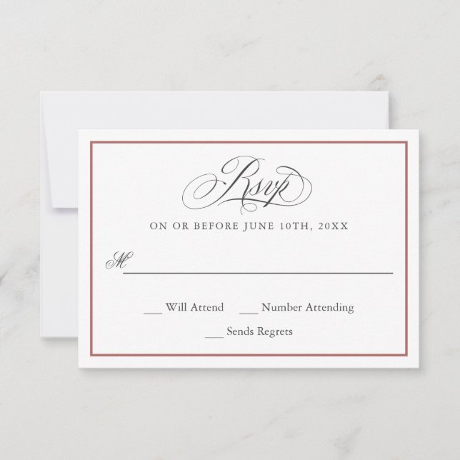 Un mariage d'affaires élégant RSVP (Devant)