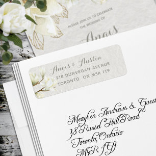 Un Mariage Magnolia après-midi Adresse de retour