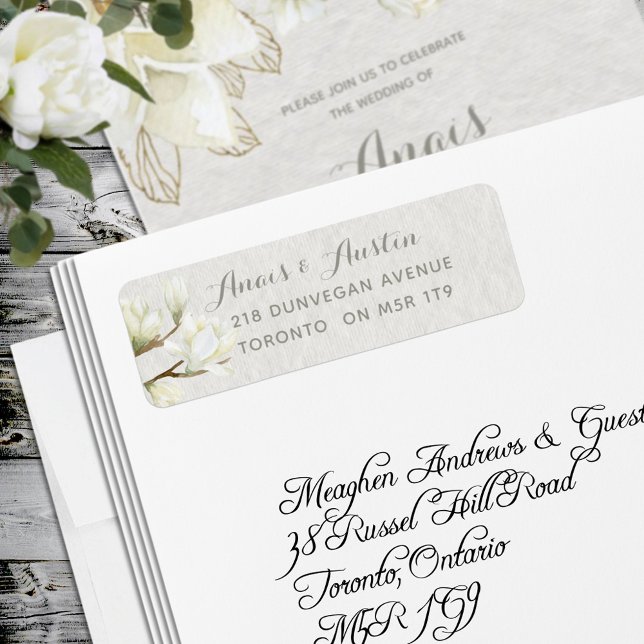 Un Mariage Magnolia après-midi Adresse de retour (Créateur téléchargé)