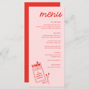 Un match fait dans le Ciel Dîner Mariage Menu