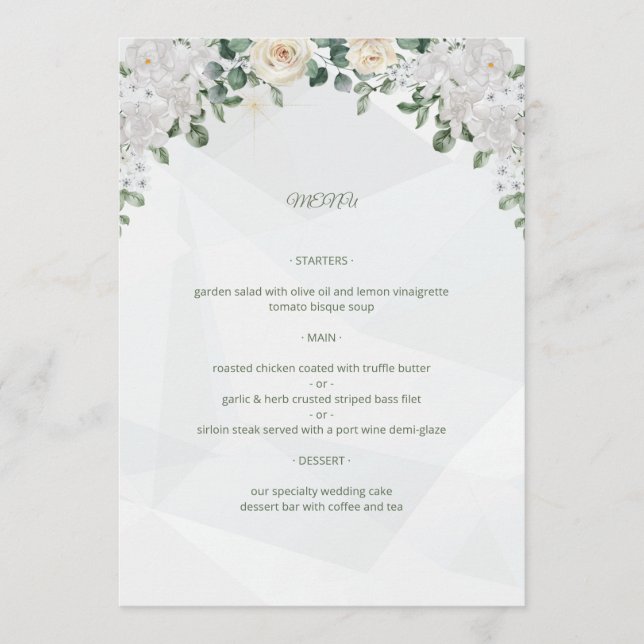 Un menu Floral Affair Mariage (Devant)
