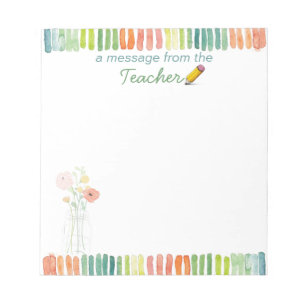 Un message du carnet de notes de l'enseignant