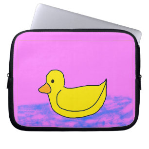 un mignon canard jaune sur sac électronique rose