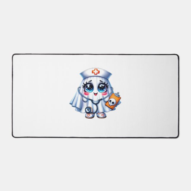 Un mignon fantôme d'Halloween en uniforme d'infirm (Recto)